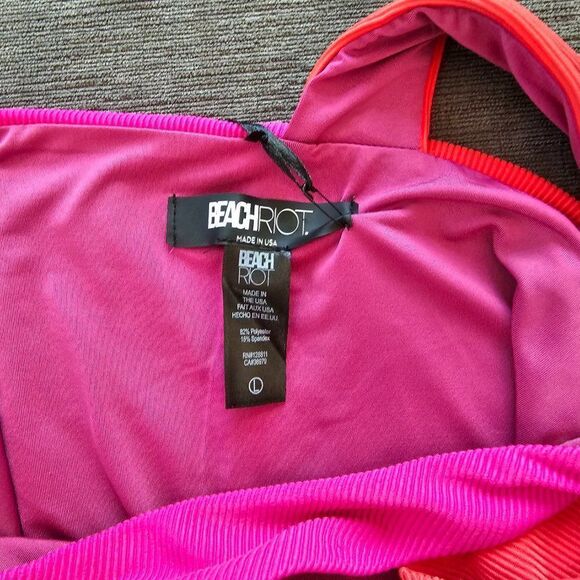 Beach Riot Women's Nia One-Piece Swimsuit Size medium- Magenta Coral - Picture 14 of 14